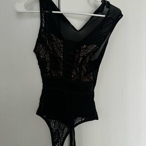 Haute Monde Black Lace Bodysuit